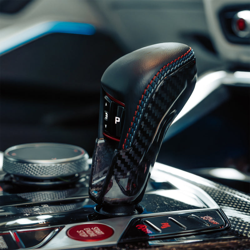 SHFT BMW G80 M3, G82 M4 & G87 M2 ZF 8 Speed Gear Selector Cover In Gloss Carbon Fibre