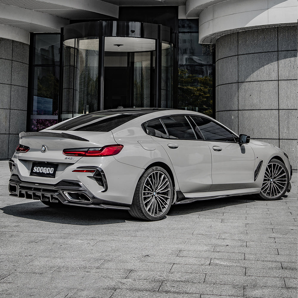 SooQoo BMW 8 Series G16 Rear Diffuser In Gloss Carbon Fibre