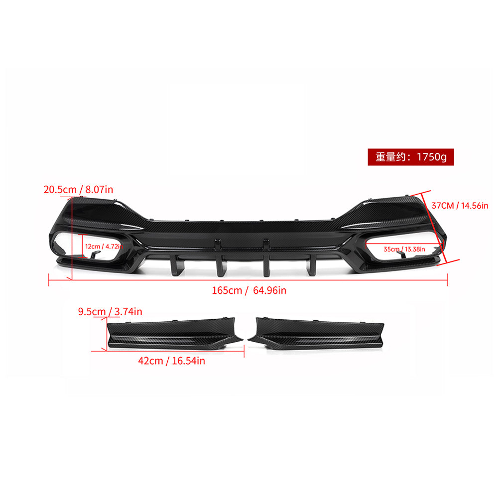 SooQoo BMW 8 Series G14 Rear Diffuser In Gloss Carbon Fibre