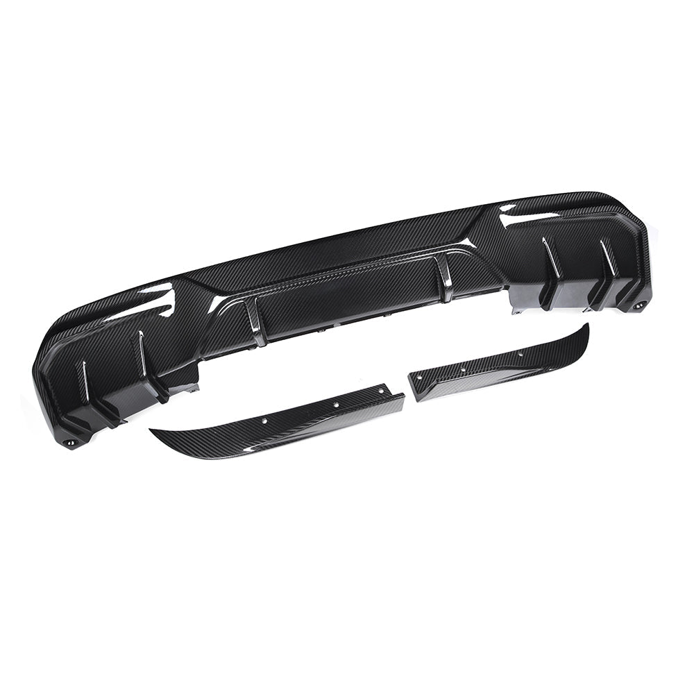 SooQoo BMW I4 G26 Rear Diffuser In Gloss Carbon Fibre