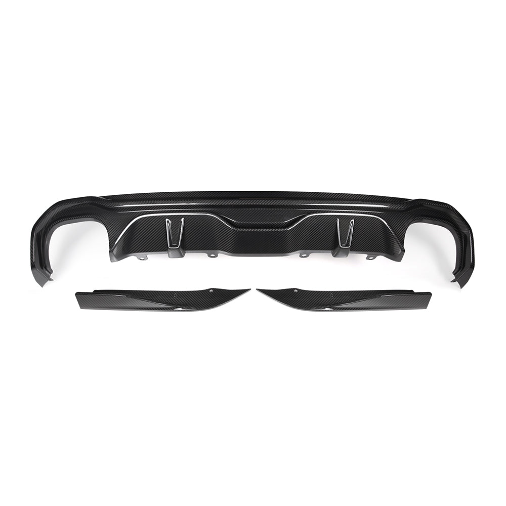 SooQoo BMW 4 Series G26 Rear Diffuser Dual Tips In Gloss Carbon Fibre