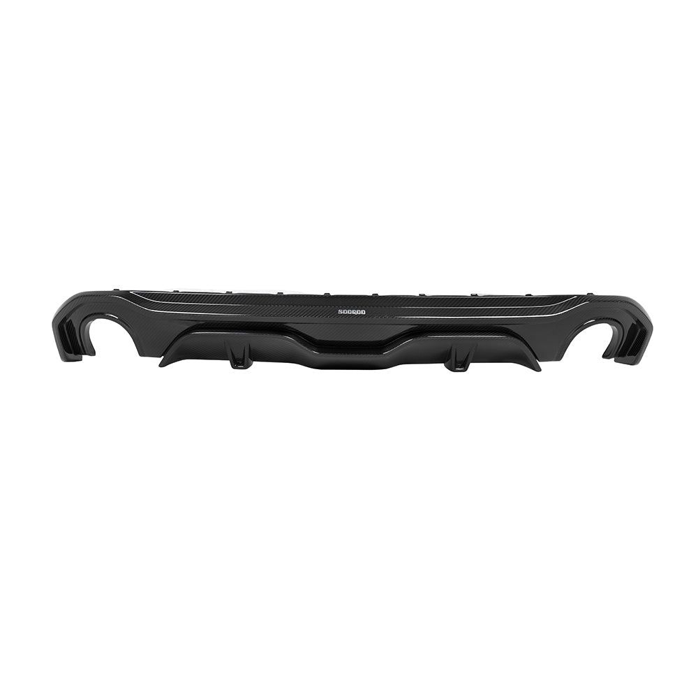 SooQoo BMW 4 Series G26 Rear Diffuser Dual Tips In Gloss Carbon Fibre
