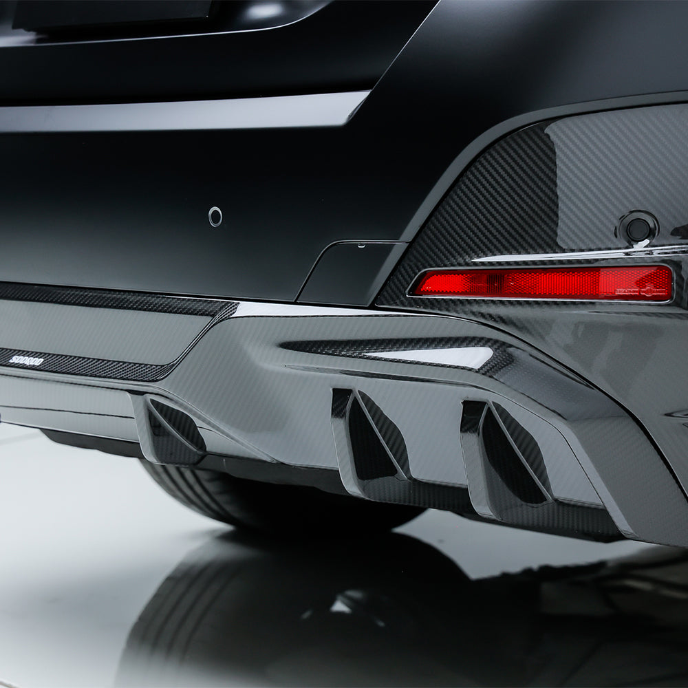 SooQoo BMW I4 G26 Rear Diffuser In Gloss Carbon Fibre