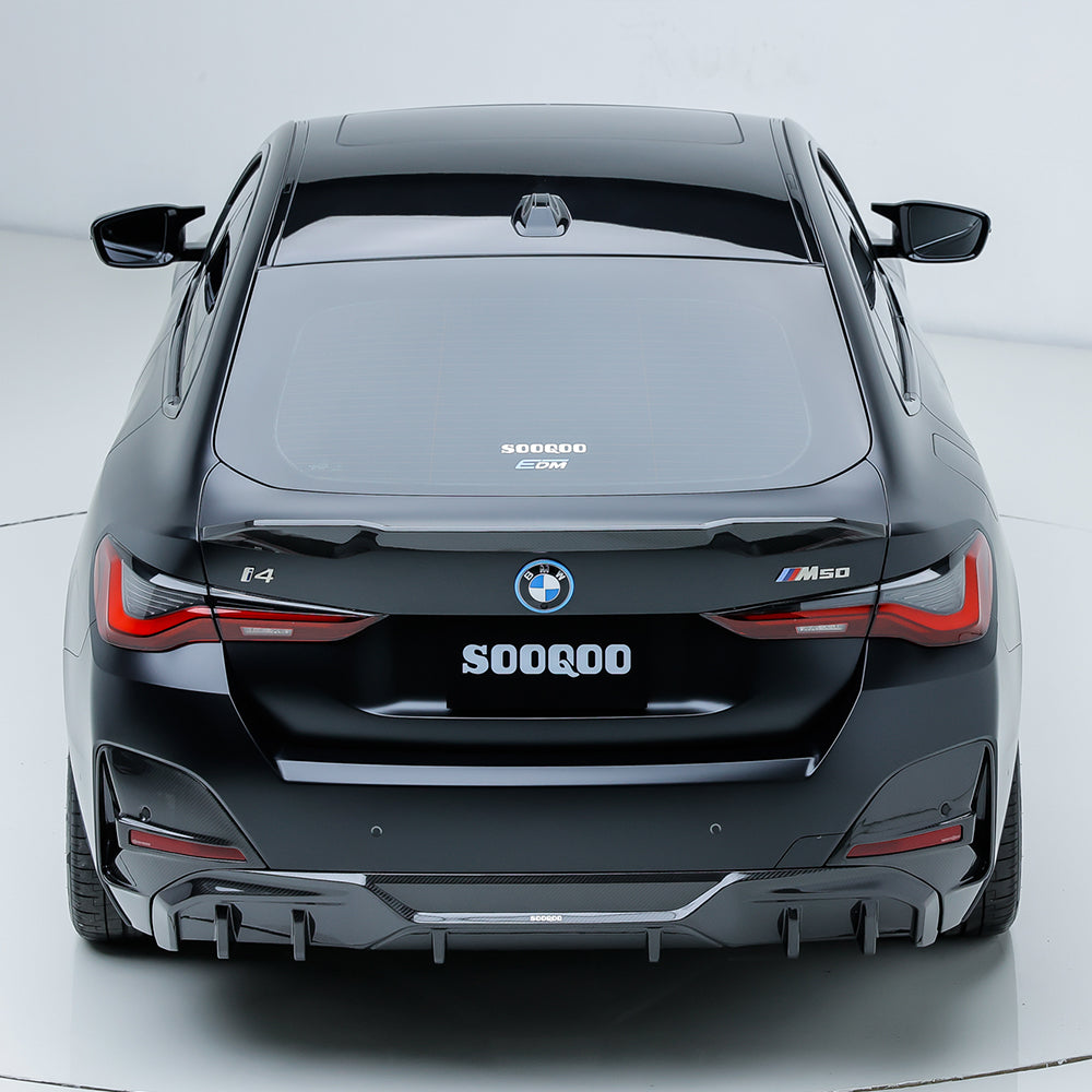 SooQoo BMW I4 G26 Rear Diffuser In Gloss Carbon Fibre