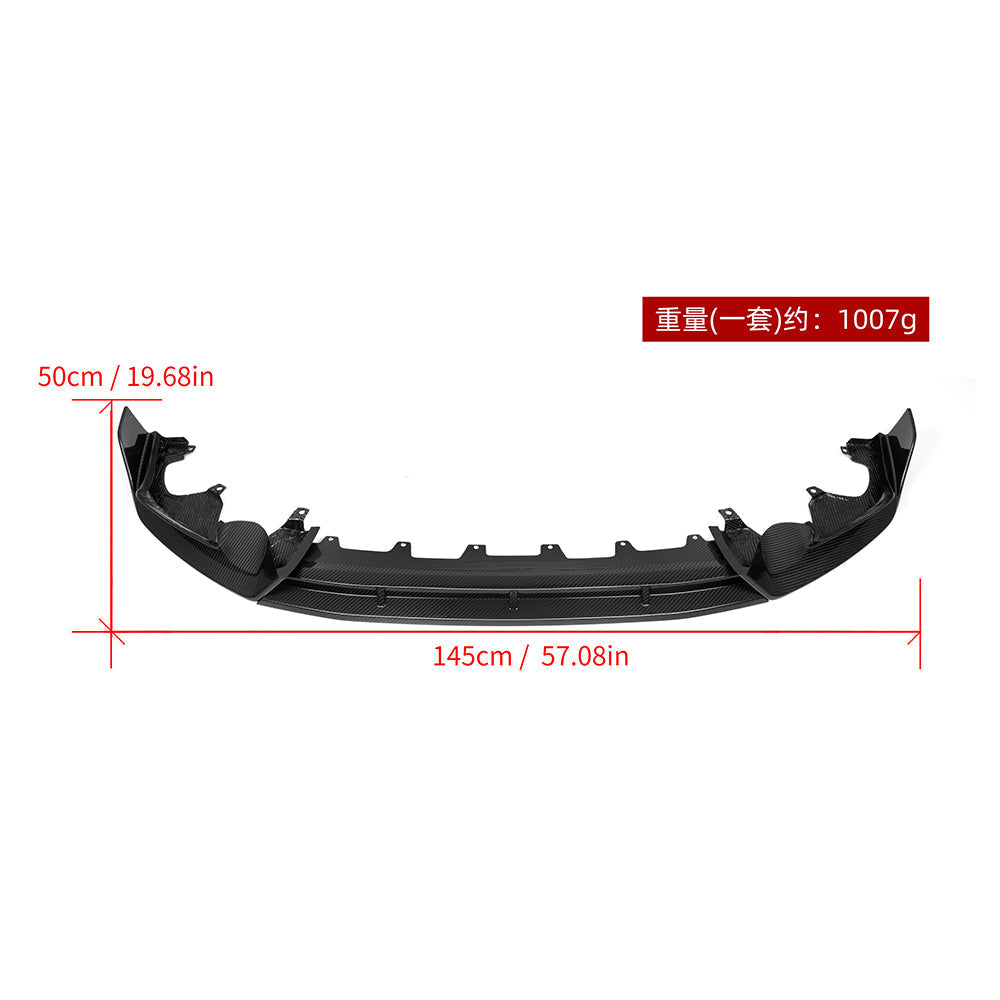 SooQoo BMW iX3 G08 Front Lip In Gloss Carbon Fibre