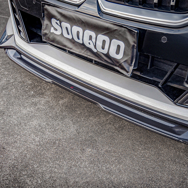 SooQoo BMW 5 Series G60 Front Lip In Gloss Carbon Fibre