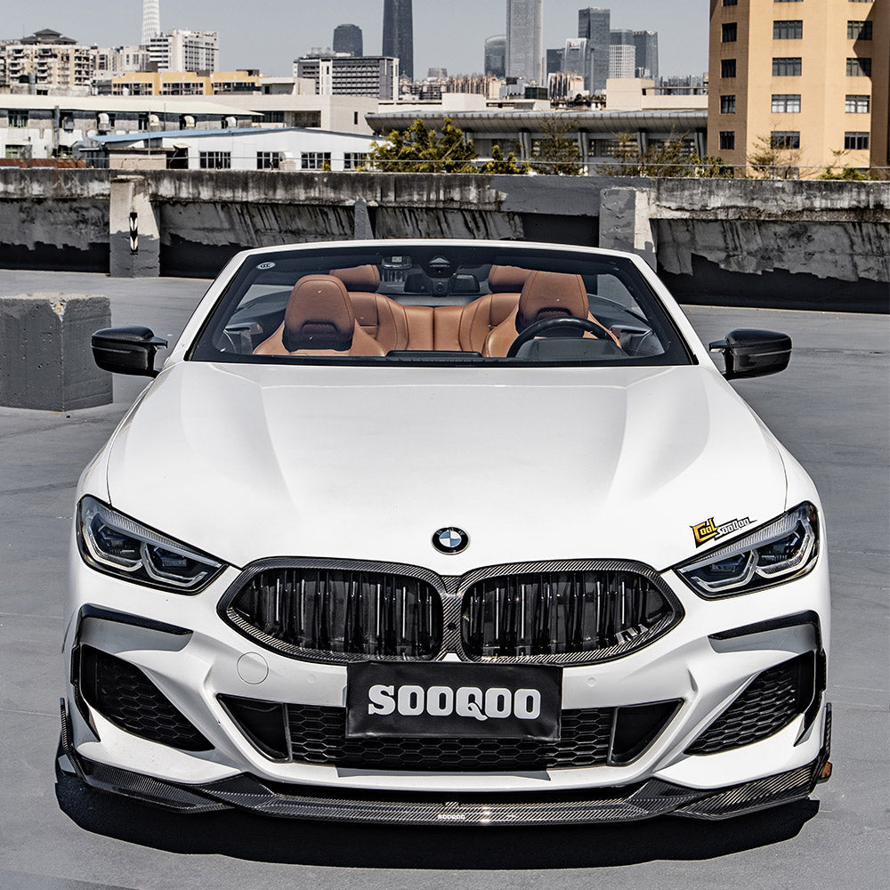 SooQoo BMW 8 Series G14 Front Bumper Insert In Gloss Carbon Fibre