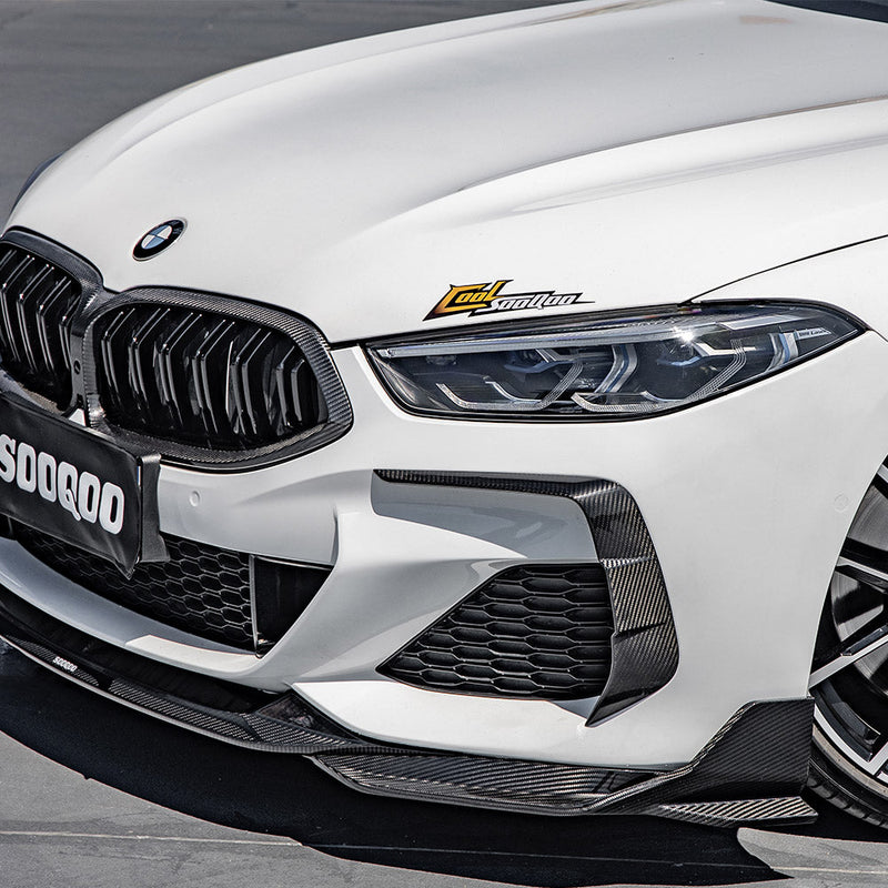 SooQoo BMW 8 Series G14 Front Bumper Insert In Gloss Carbon Fibre