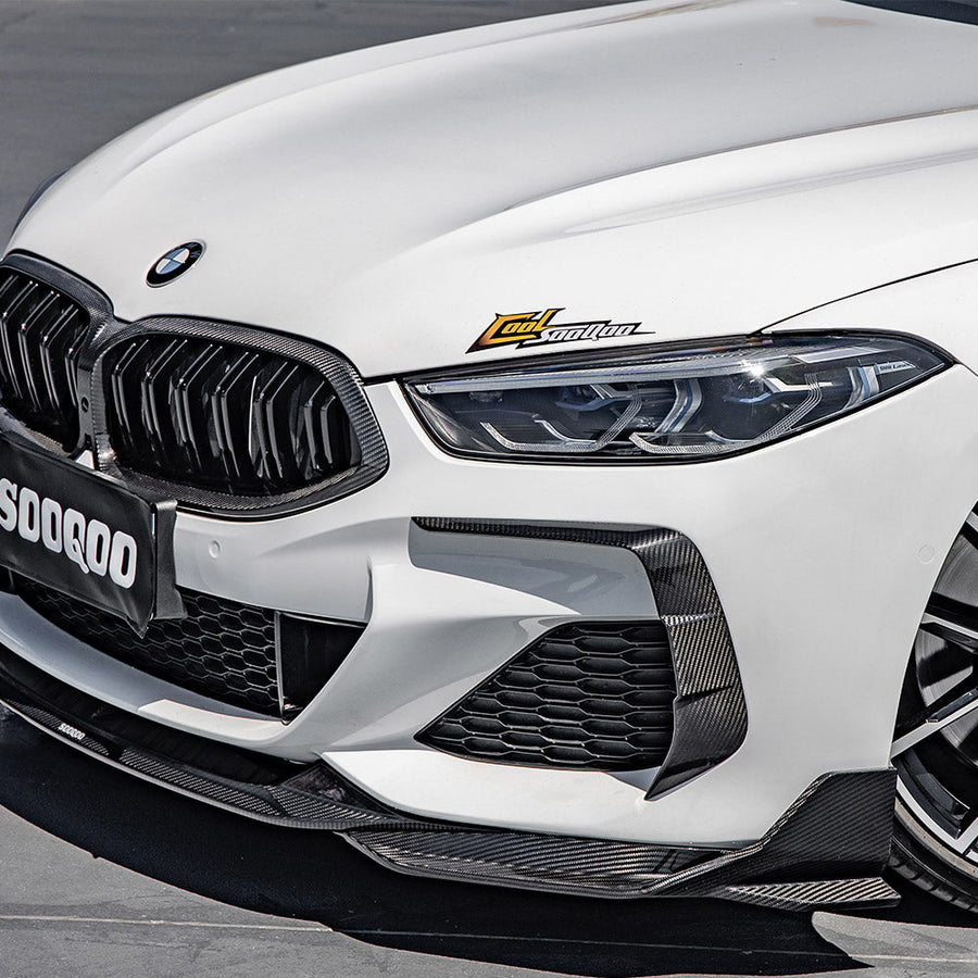 SooQoo BMW 8 Series G14 Front Bumper Insert In Gloss Carbon Fibre