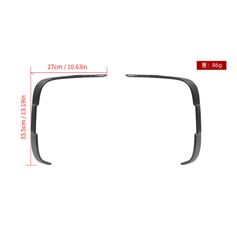 SooQoo BMW M2 F87 Rear Bumper Inserts In Gloss Carbon Fibre