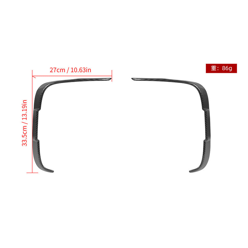 SooQoo BMW M2 F87 Rear Bumper Inserts In Gloss Carbon Fibre