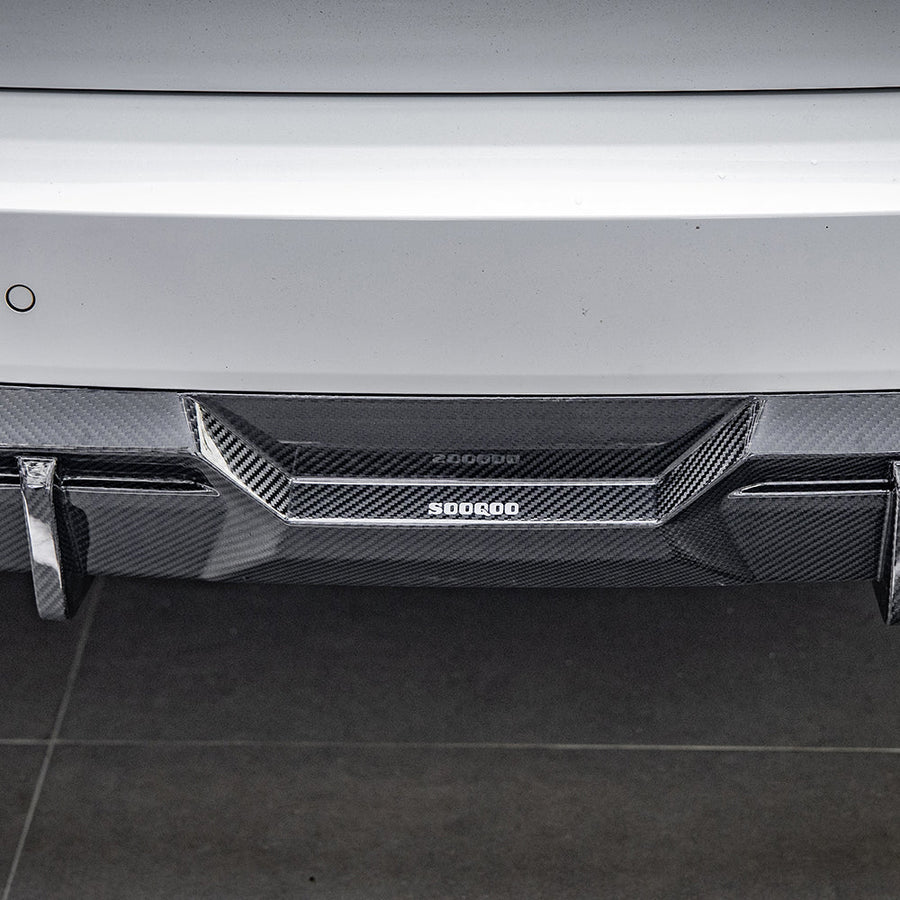 SooQoo BMW X3 G01 LCI Rear Diffuser In Gloss Carbon Fibre