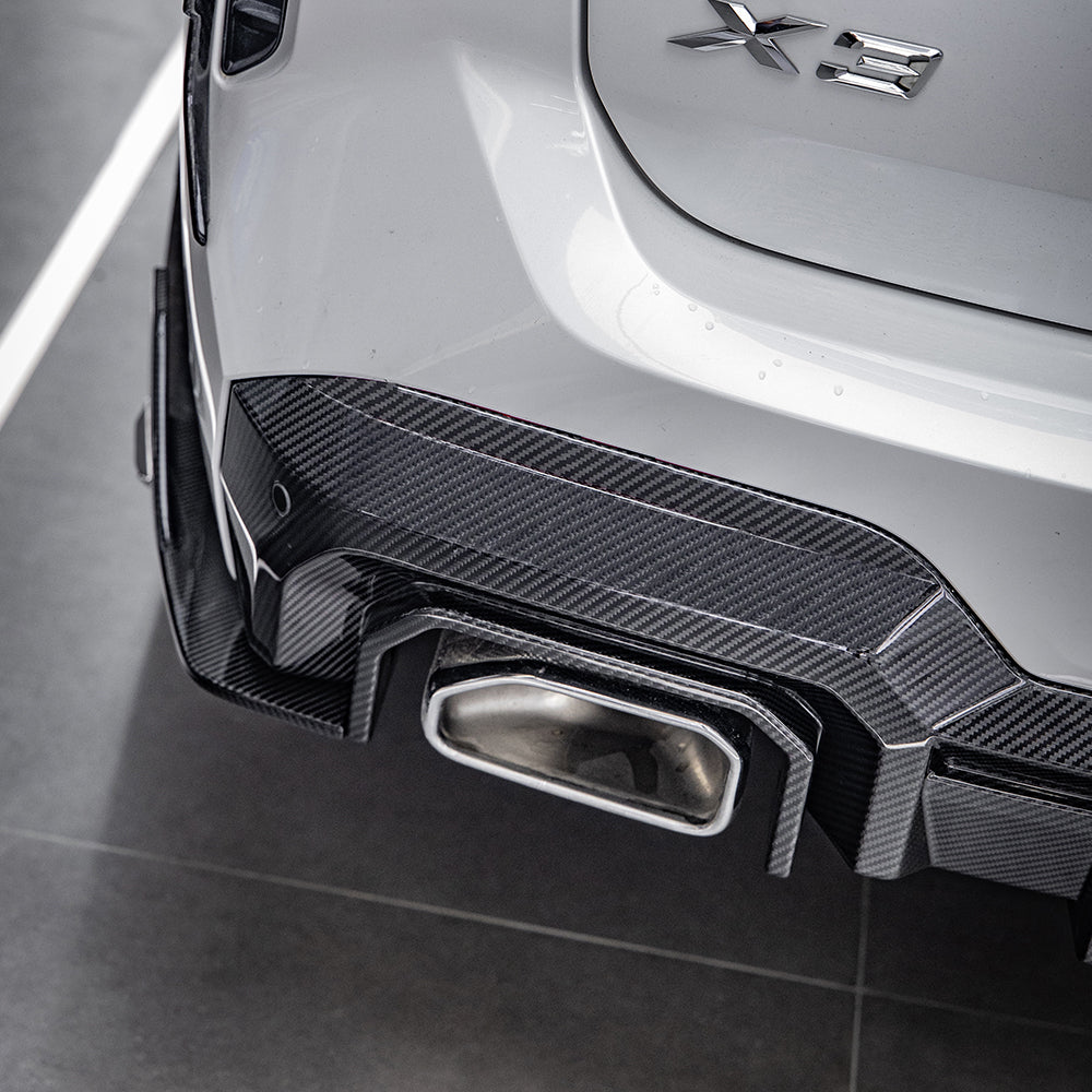 SooQoo BMW X3 G01 LCI Rear Diffuser In Gloss Carbon Fibre