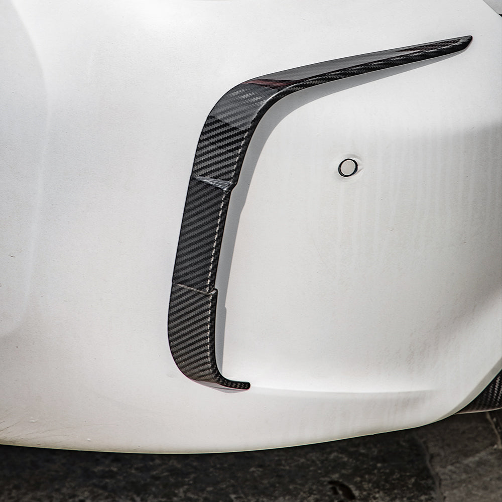 SooQoo BMW M2 F87 Rear Bumper Inserts In Gloss Carbon Fibre