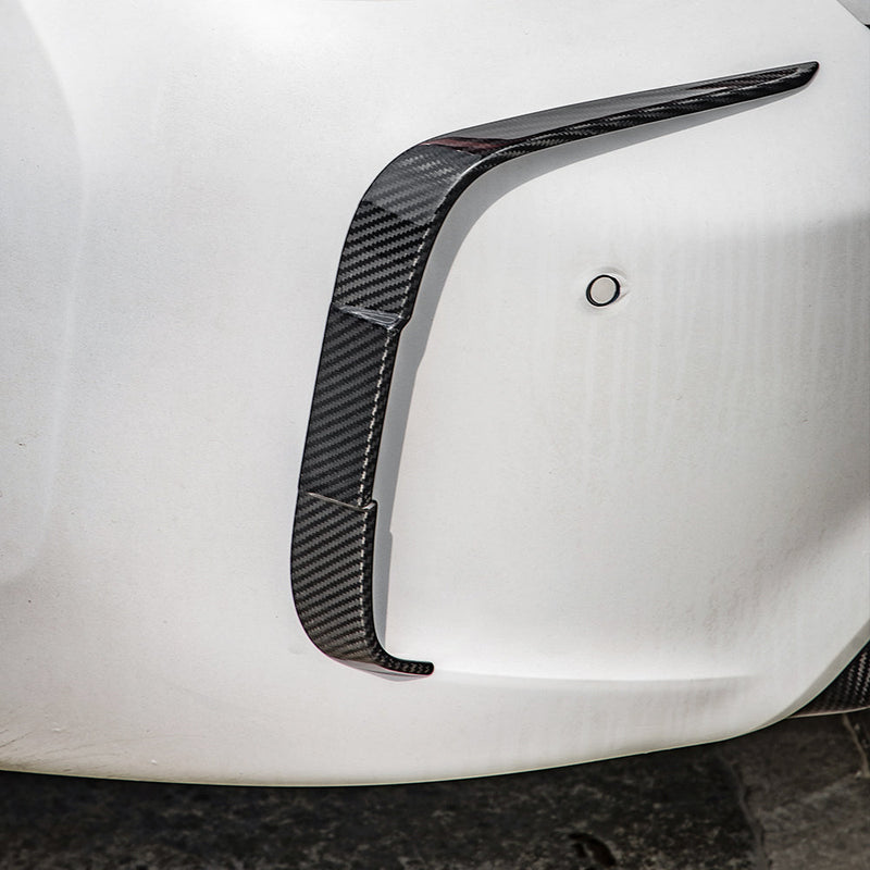 SooQoo BMW M2 F87 Rear Bumper Inserts In Gloss Carbon Fibre
