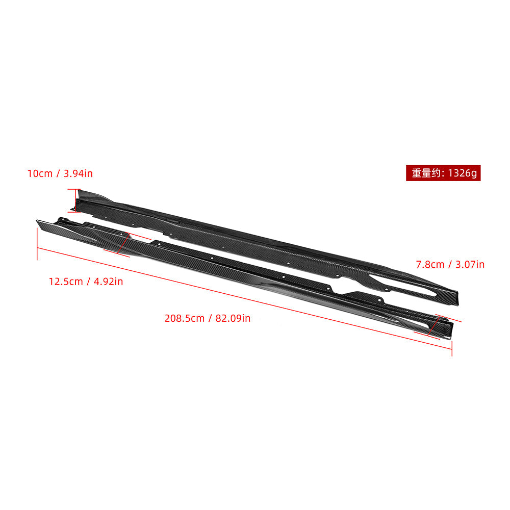 SooQoo BMW 4 Series G26 Side Skirt In Gloss Carbon Fibre