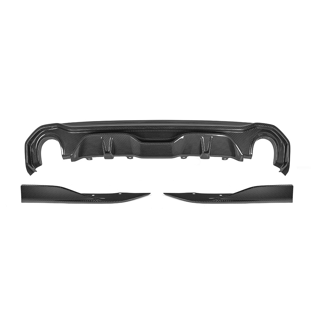 SooQoo BMW 4 Series G26 Rear Diffuser Single Tip In Gloss Carbon Fibre