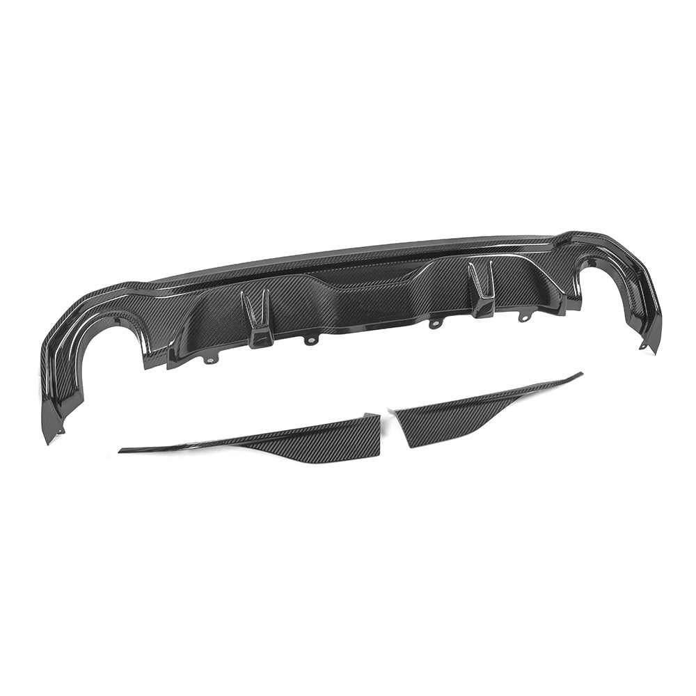 SooQoo BMW 4 Series G26 Rear Diffuser Single Tip In Gloss Carbon Fibre