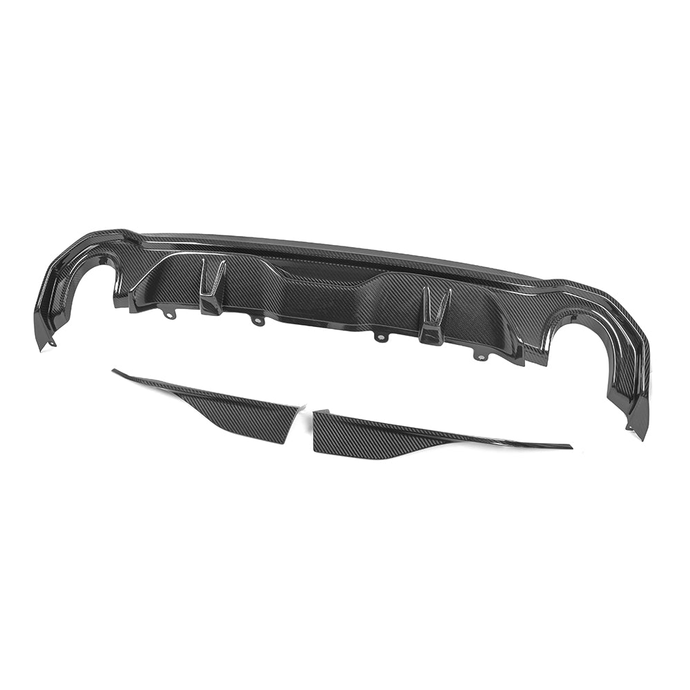 SooQoo BMW 4 Series G26 Rear Diffuser Single Tip In Gloss Carbon Fibre