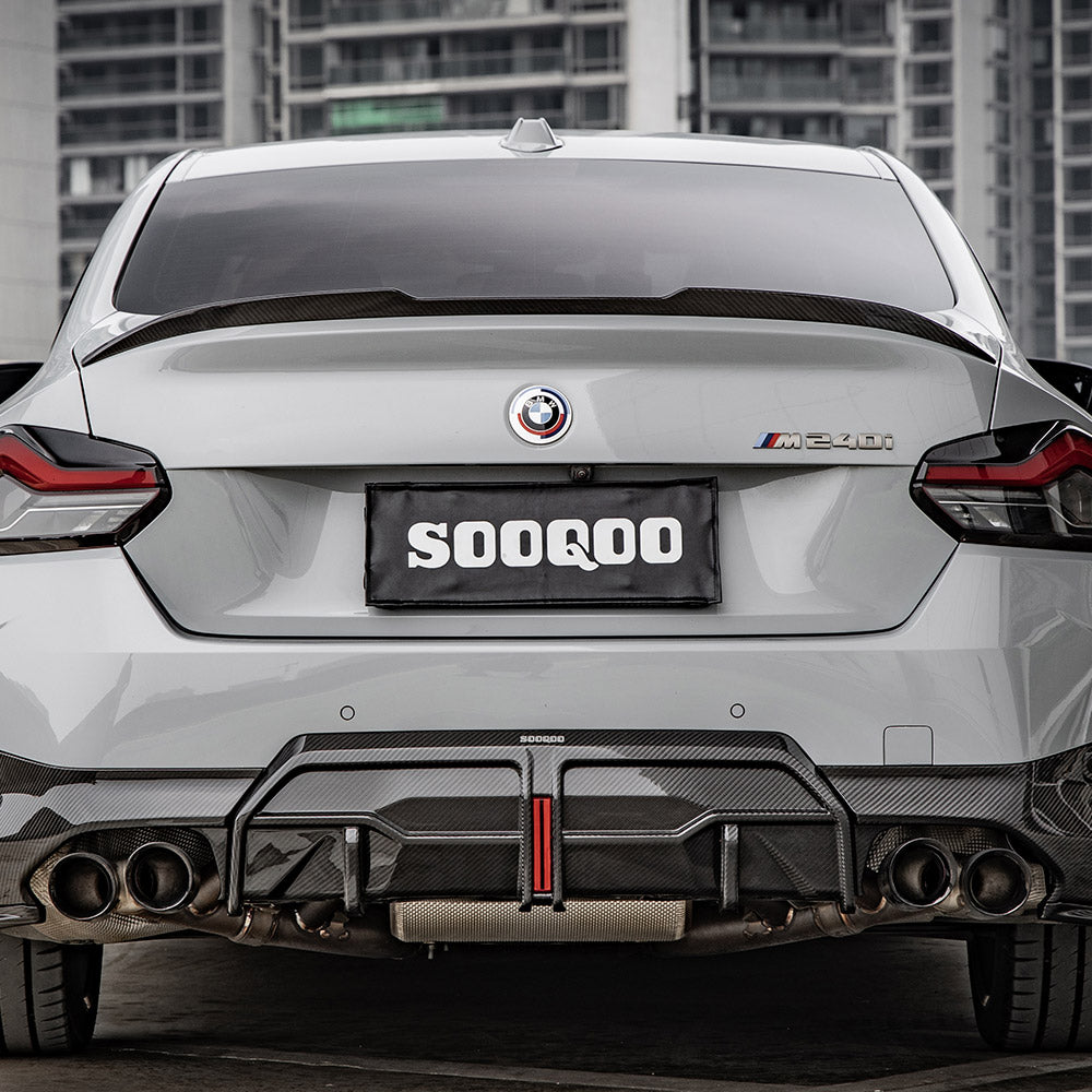 SooQoo BMW 2 Series G42 Rear Spoiler In Gloss Carbon Fibre