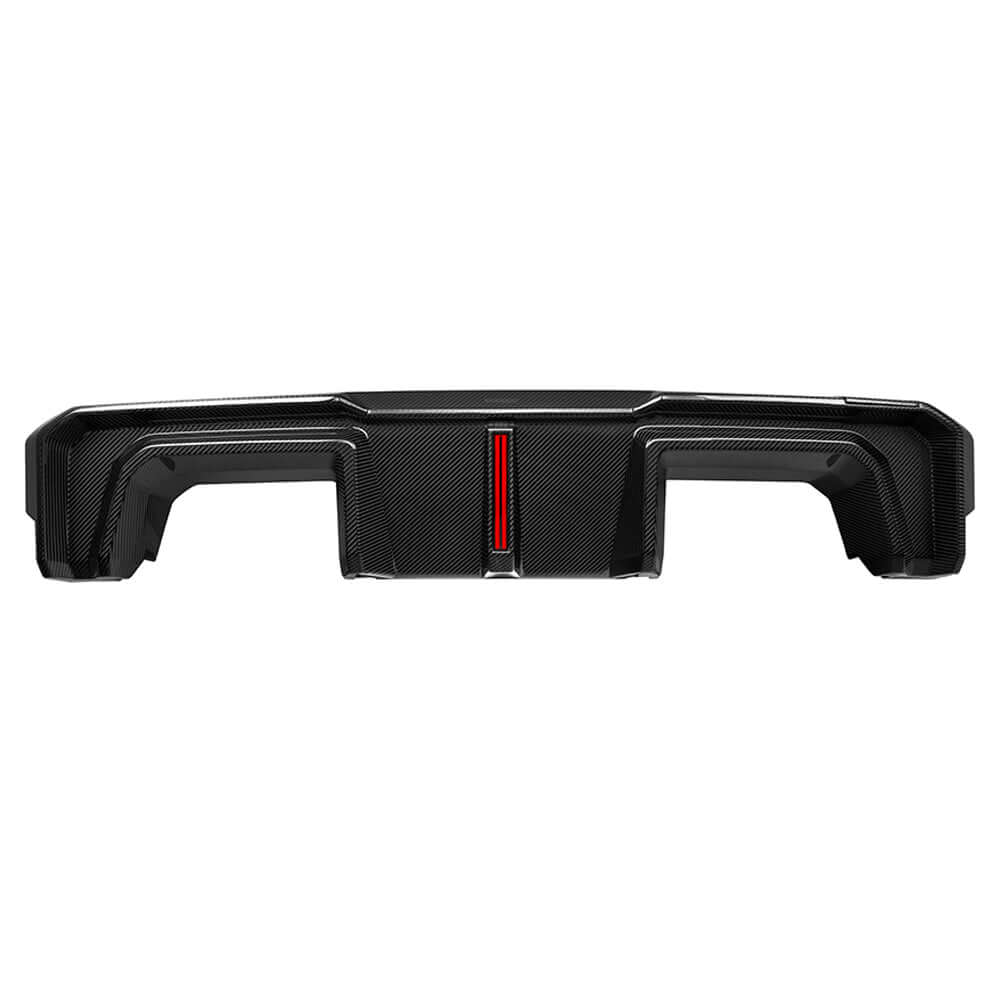 SooQoo V2 BMW M4 G82 Rear Diffuser W/Brake Light In Gloss Carbon Fibre