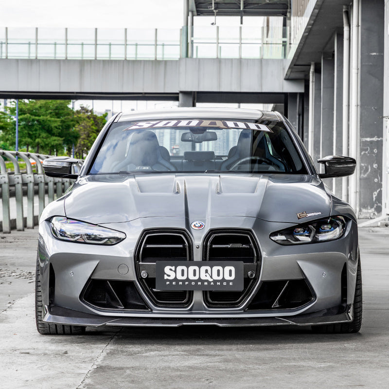 SooQoo V2 BMW G8x M3 M4 Front Lip In Gloss Carbon Fibre