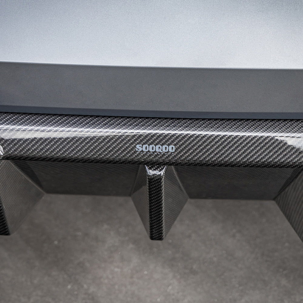SooQoo V2 BMW M3 G80 G81 Rear Diffuser In Gloss Carbon Fibre