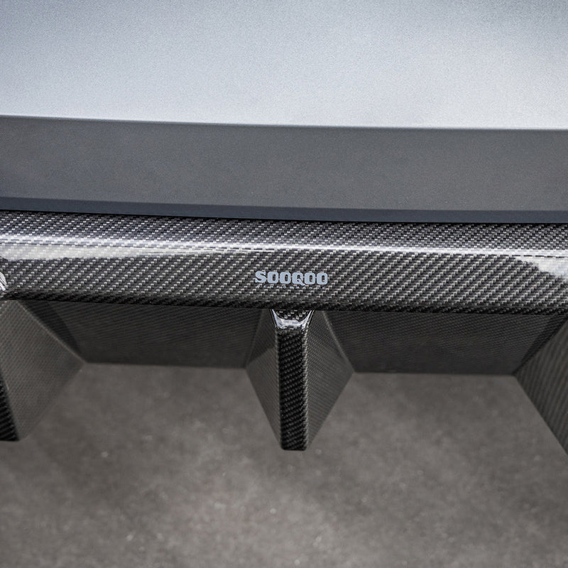 SooQoo V2 BMW M3 G80 G81 Rear Diffuser In Gloss Carbon Fibre