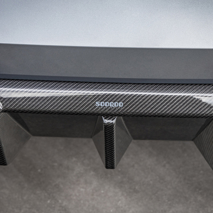 SooQoo V2 BMW M3 G80 G81 Rear Diffuser In Gloss Carbon Fibre