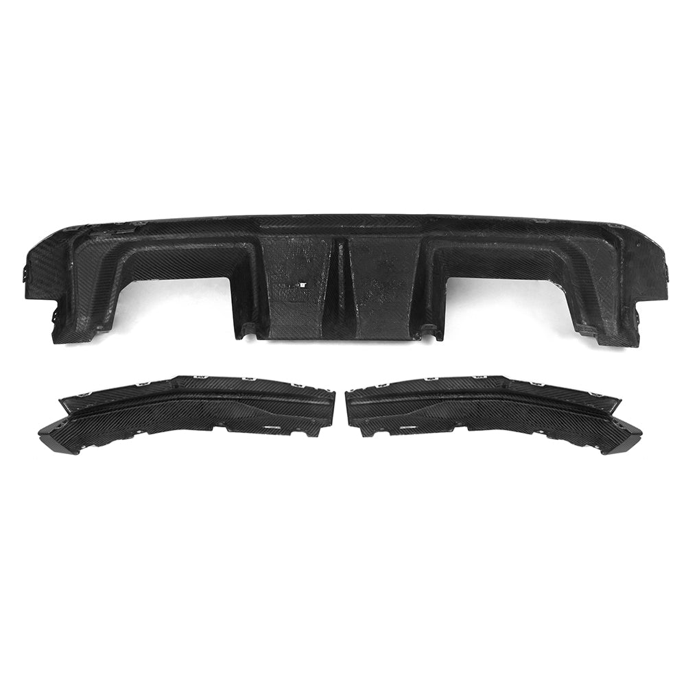 SooQoo V2 BMW M3 G80 G81 Rear Diffuser In Gloss Carbon Fibre