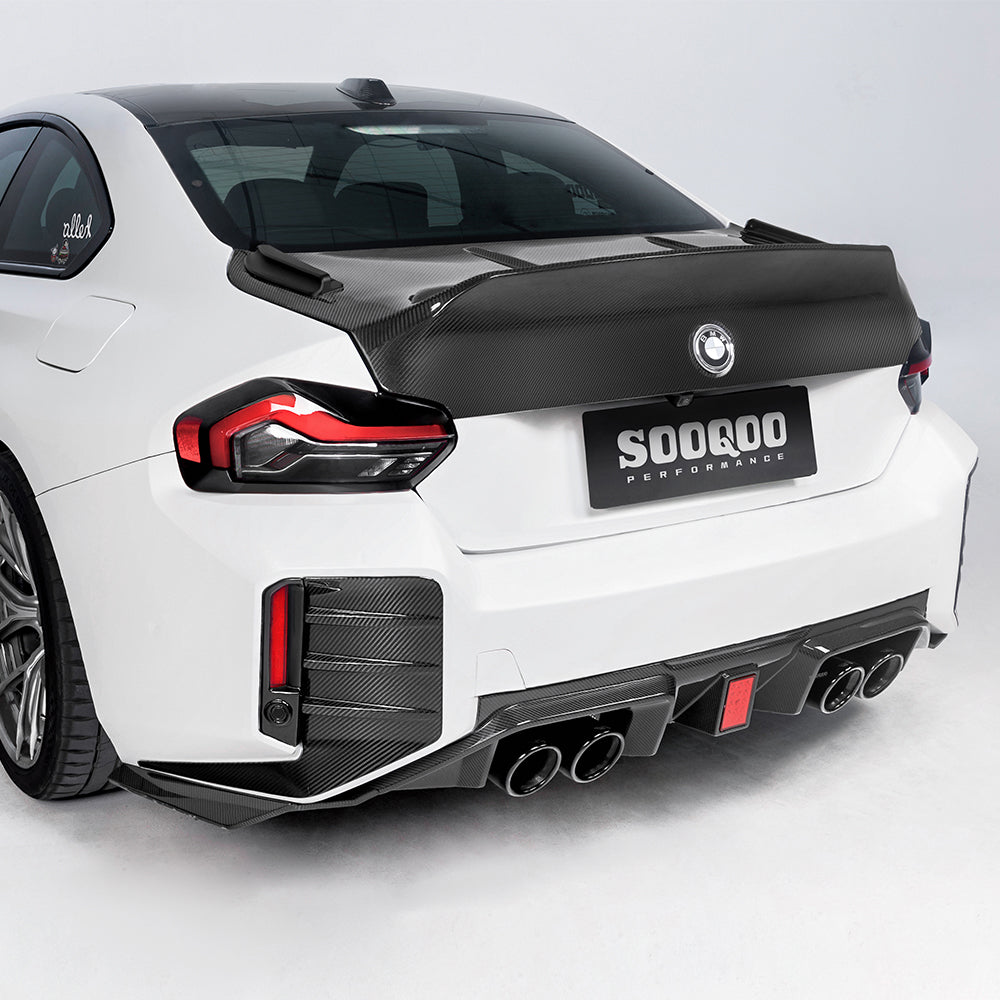 SooQoo V3 BMW M2 G87 Rear Diffuser In Gloss Carbon Fibre