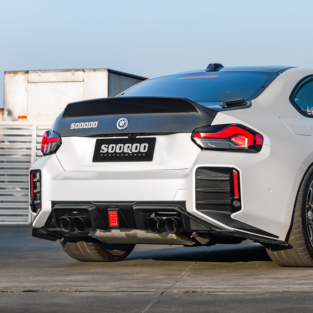 SooQoo V3 BMW M2 G87 Rear Diffuser In Gloss Carbon Fibre