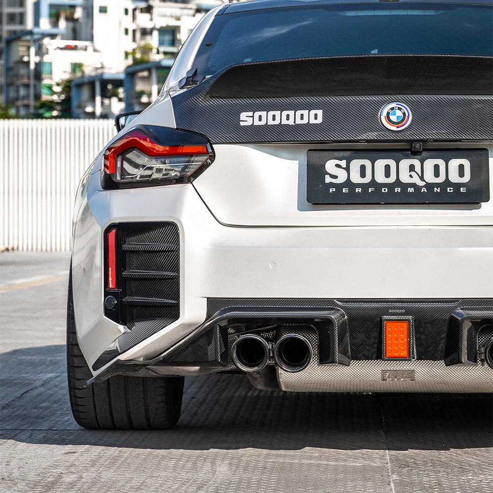 SooQoo V3 BMW M2 G87 Rear Diffuser In Gloss Carbon Fibre