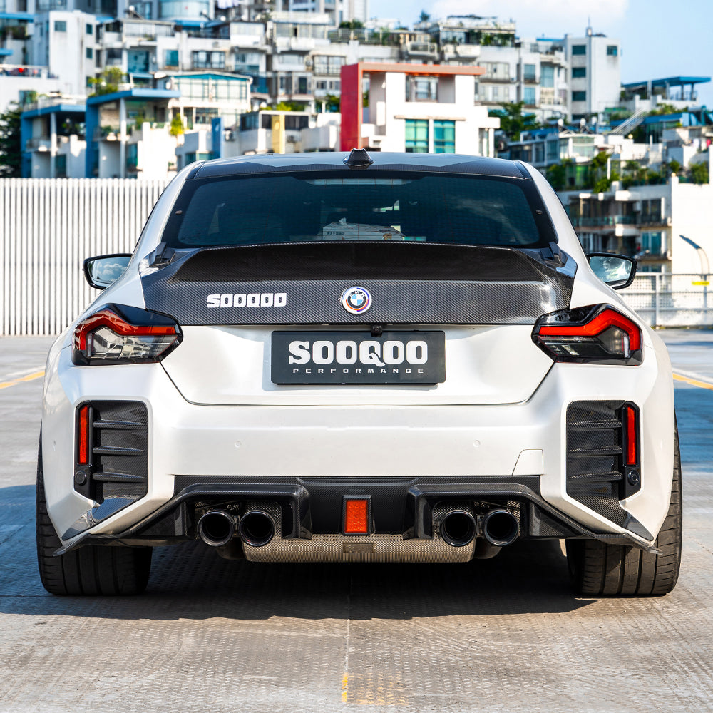 SooQoo V3 BMW M2 G87 Rear Diffuser In Gloss Carbon Fibre