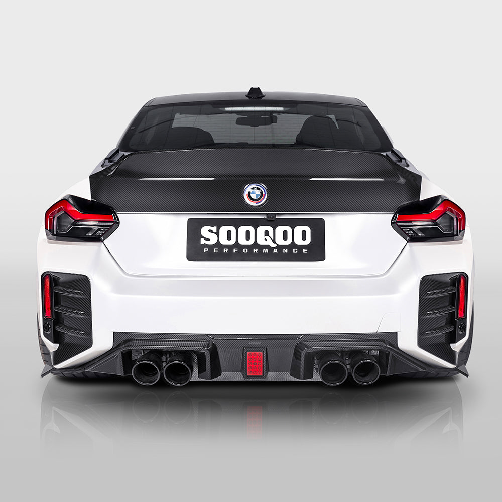 SooQoo V3 BMW M2 G87 Rear Diffuser In Gloss Carbon Fibre