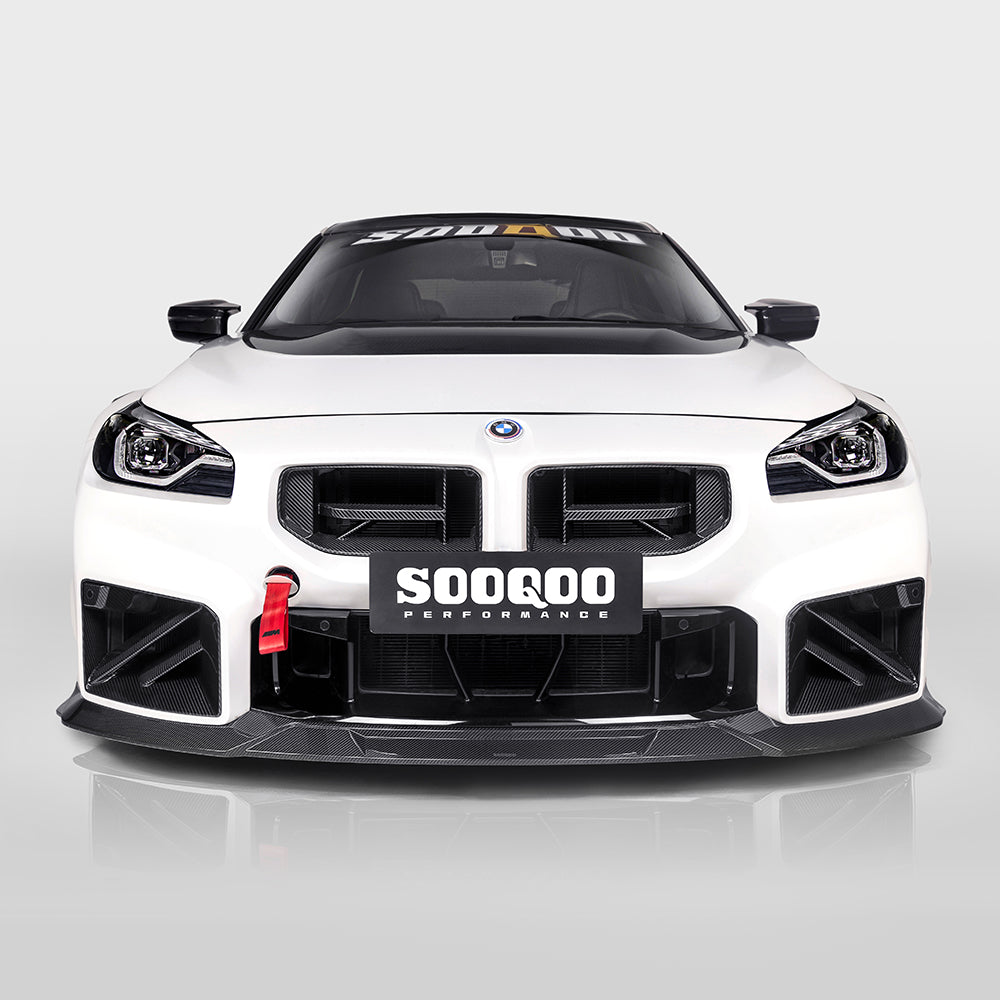 SooQoo V3 BMW M2 G87 Front Lip In Gloss Carbon Fibre