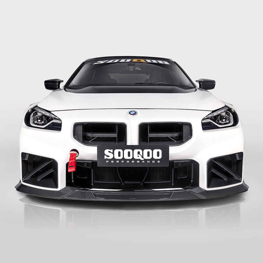 SooQoo V3 BMW M2 G87 Front Lip In Gloss Carbon Fibre
