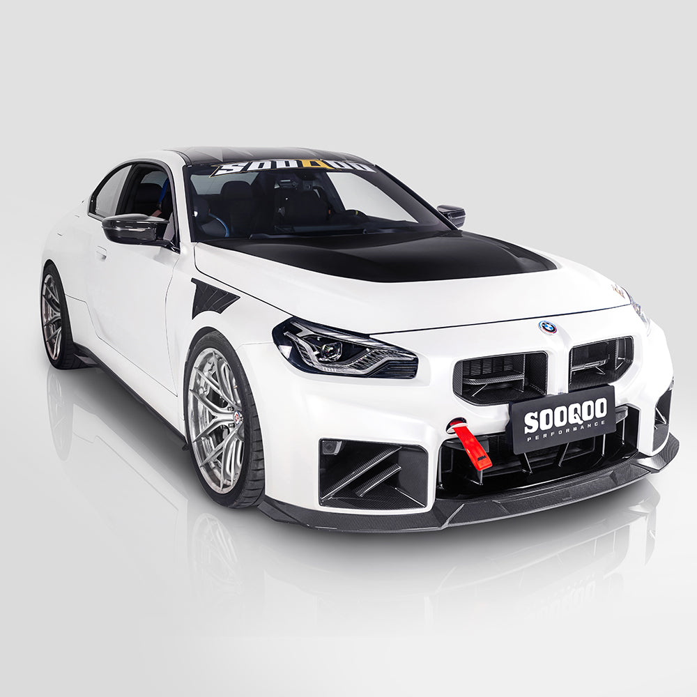 SooQoo V3 BMW M2 G87 Front Lip In Gloss Carbon Fibre
