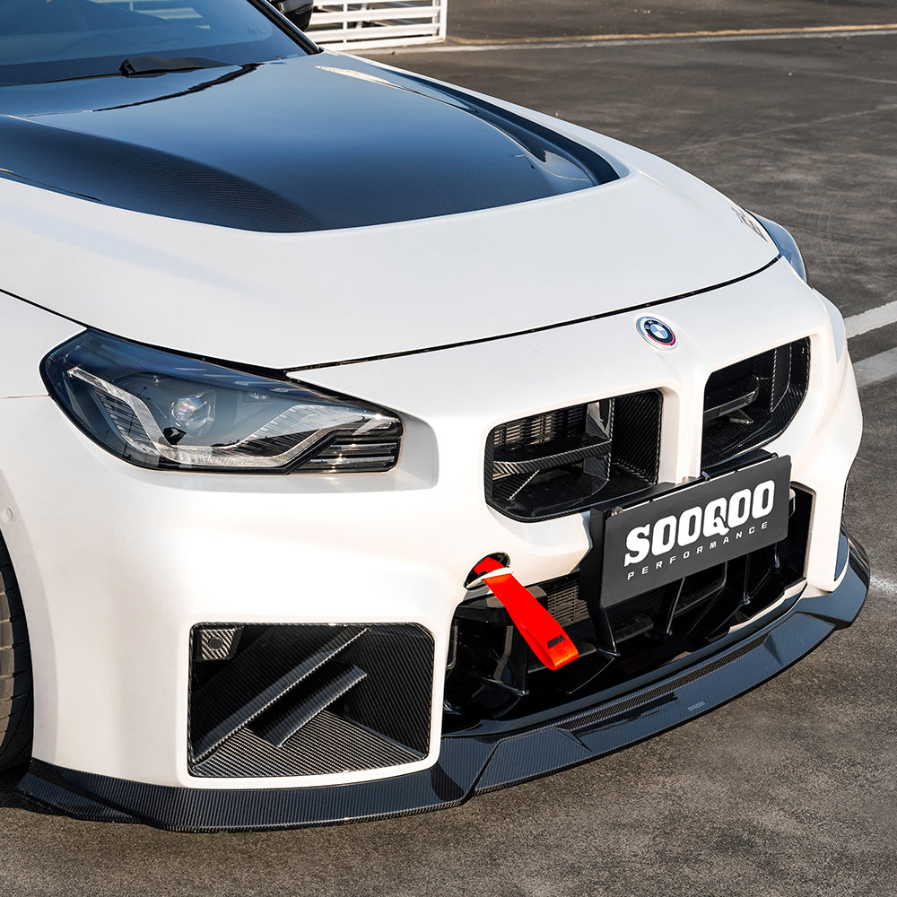 SooQoo V3 BMW M2 G87 Front Lip In Gloss Carbon Fibre