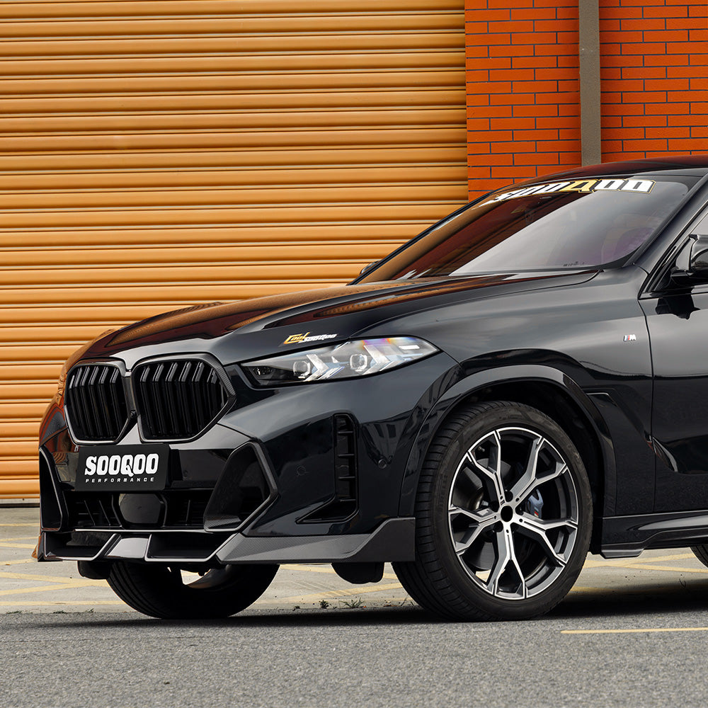 SooQoo BMW X6 G06 Facelift Front Lip In Gloss Carbon Fibre