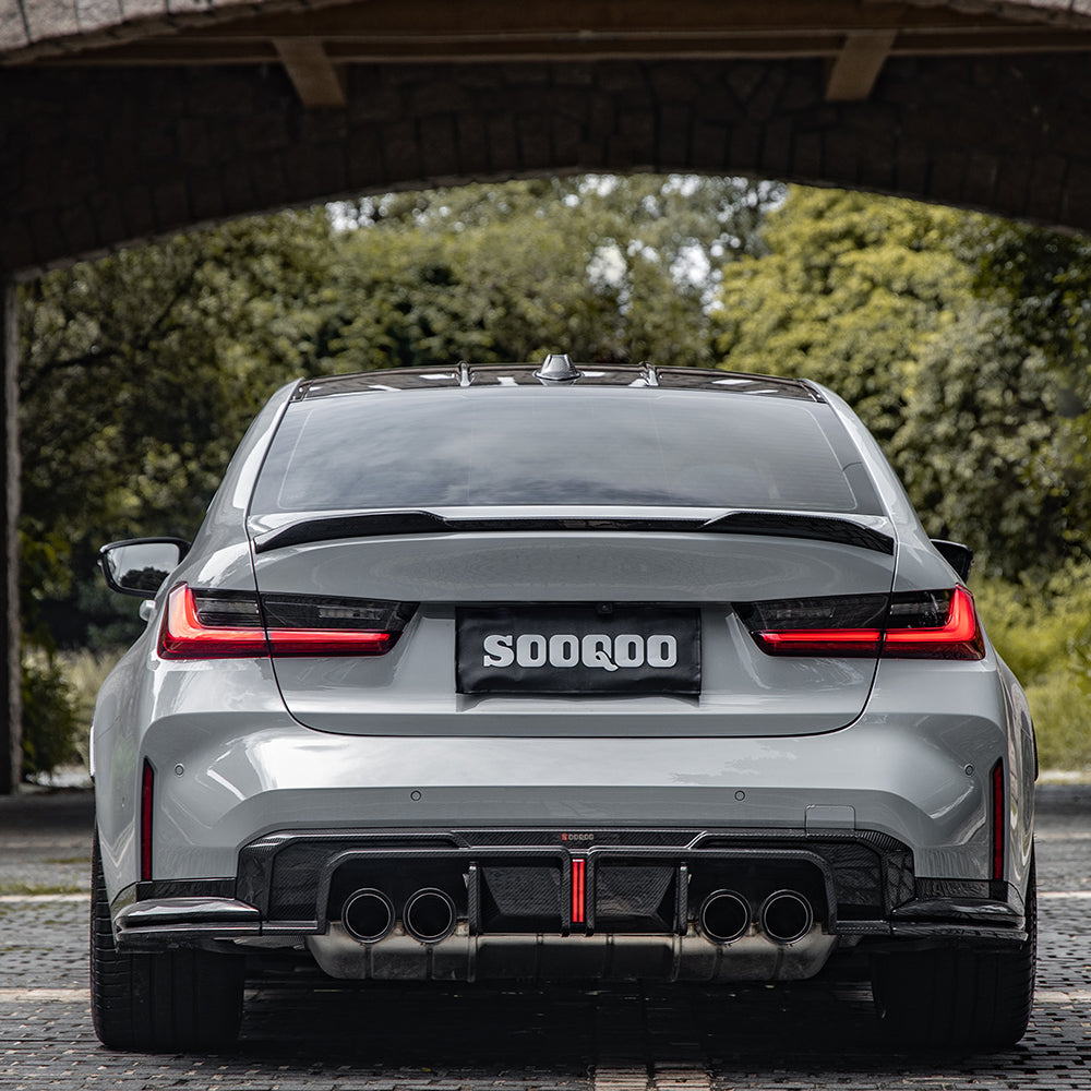 SooQoo BMW G80 & G81 M3 Carbon Fibre LED Rear Diffuser