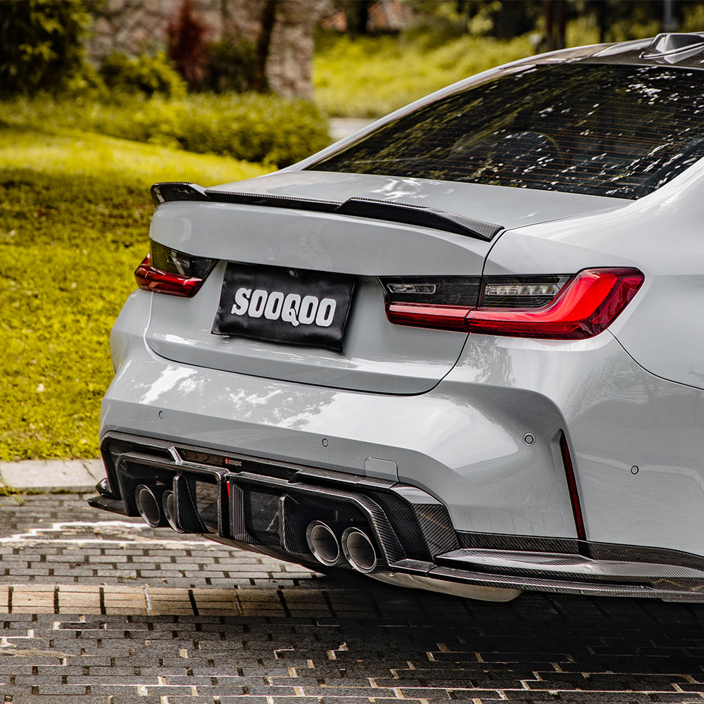 SooQoo BMW G80 & G81 M3 Carbon Fibre LED Rear Diffuser