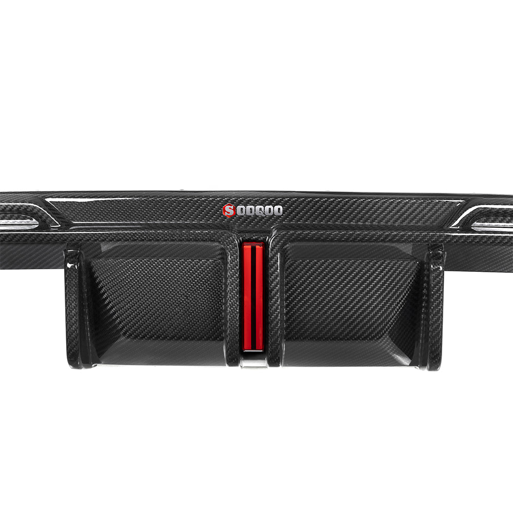 SooQoo BMW G80 & G81 M3 Carbon Fibre LED Rear Diffuser