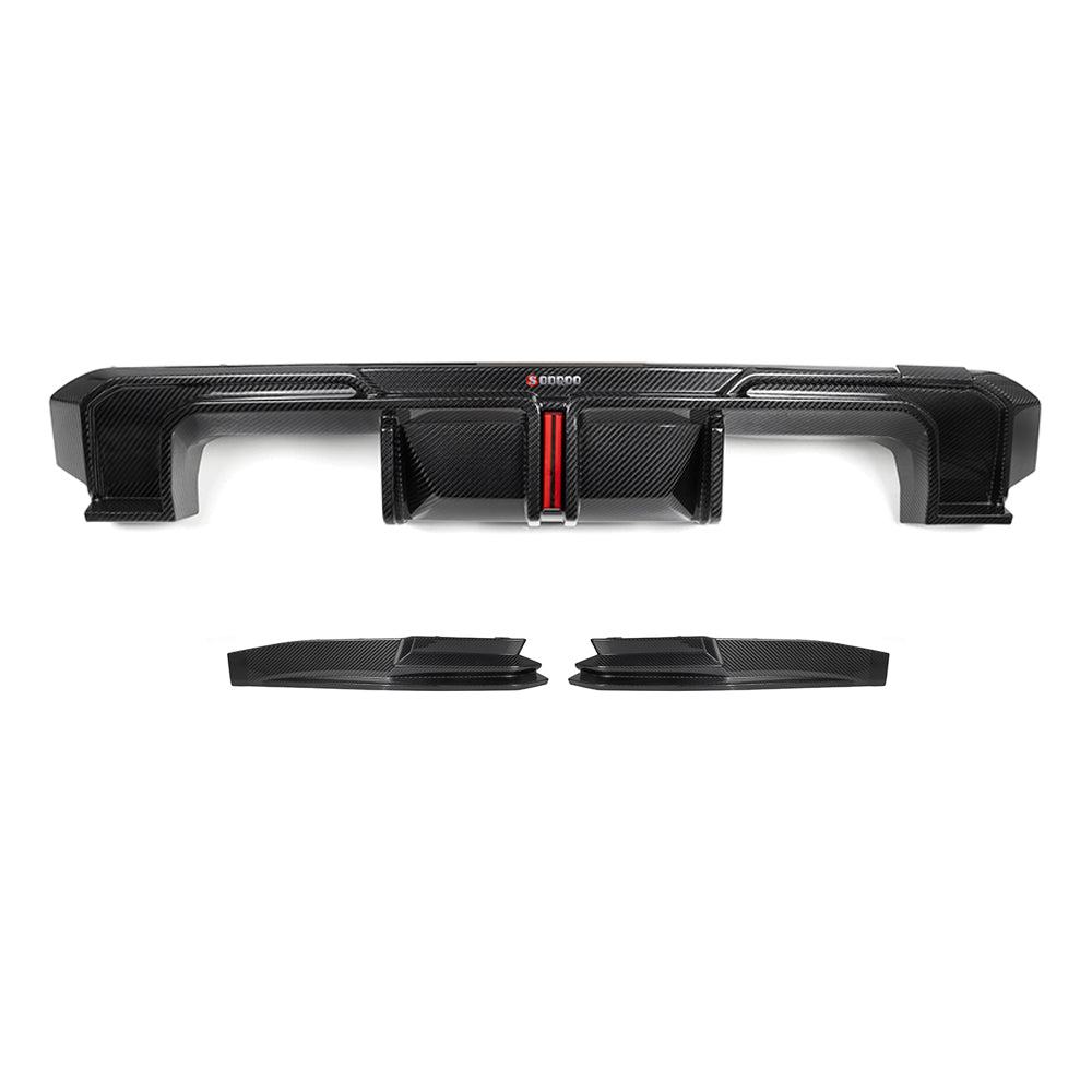 SooQoo BMW G80 & G81 M3 Carbon Fibre LED Rear Diffuser