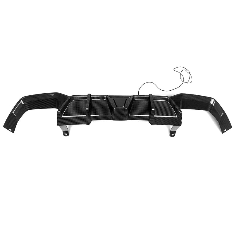 SooQoo BMW X4 G02 LCI Rear Diffuser W/Brake Light In Gloss Carbon Fibre