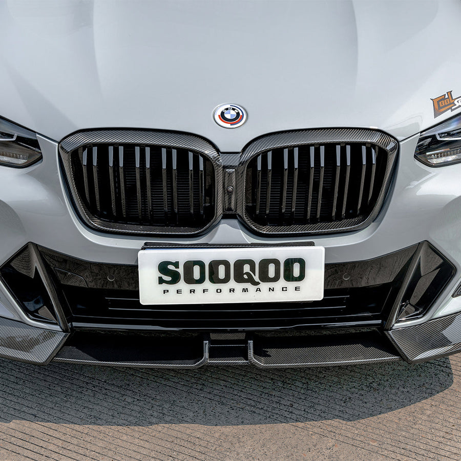 SooQoo V2 BMW X3 G01 X4 G02 LCI Front Lip In Gloss Carbon Fibre