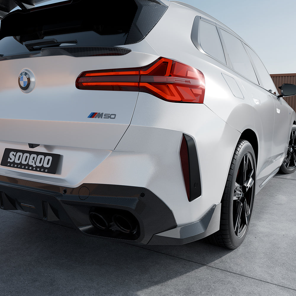 SooQoo BMW G45 X3 Rear Diffuser In Gloss Carbon Fibre