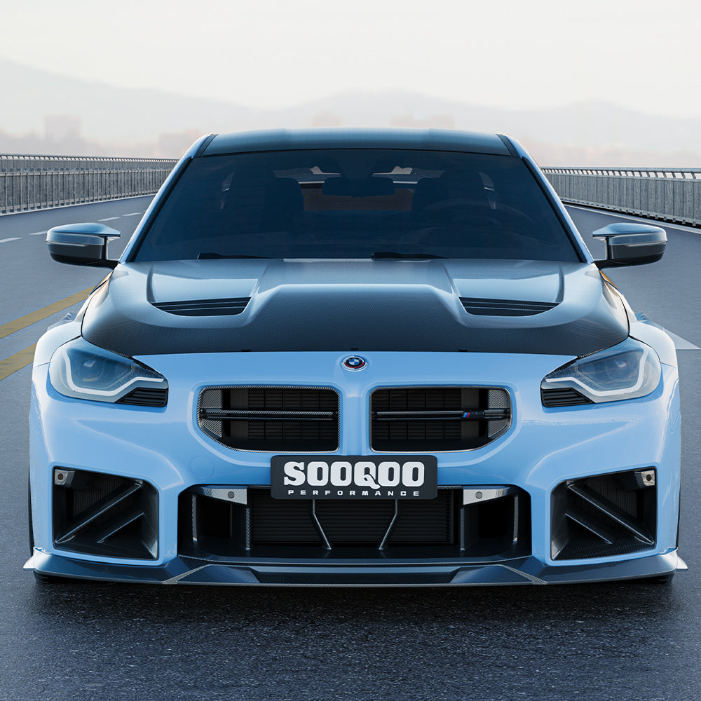 SooQoo BMW M2 G87 Vented Hood In Gloss Carbon Fibre