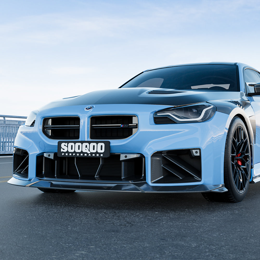 SooQoo BMW M2 G87 Vented Hood In Gloss Carbon Fibre