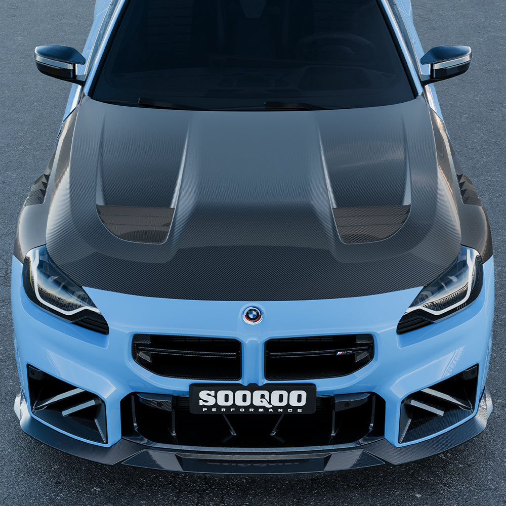 SooQoo BMW M2 G87 Vented Hood In Gloss Carbon Fibre